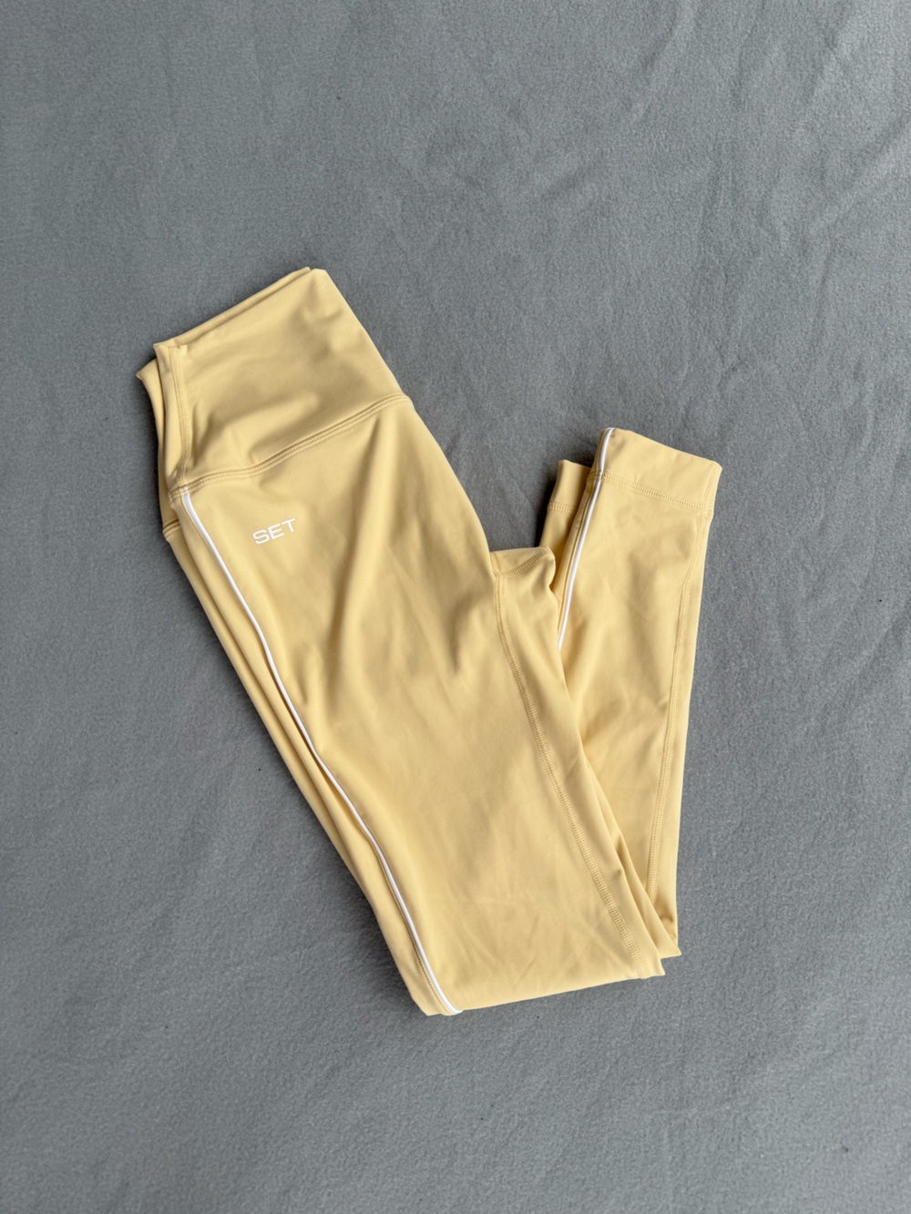 SET Active breathe 1.0 pipe leggings Butter Yellow Size Medium Athleisure